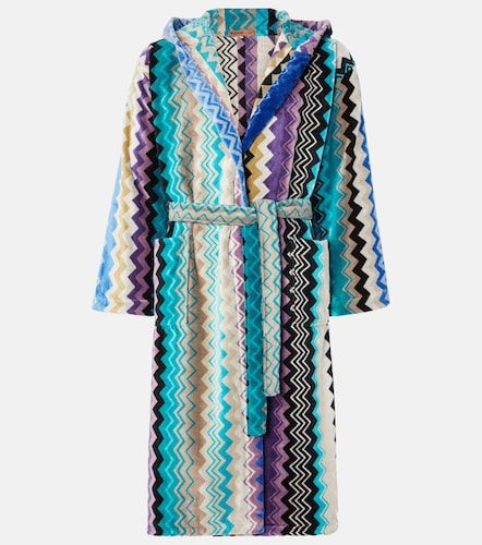 Bata de baño Giacomo de rizo de algodón con capucha en zigzag - Missoni - Modalova