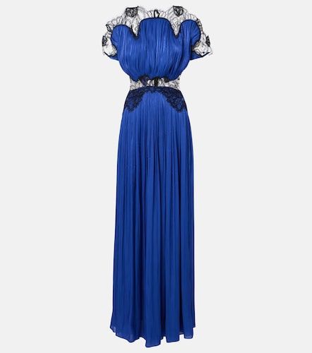 Lace-trimmed Lurex georgette gown - Costarellos - Modalova