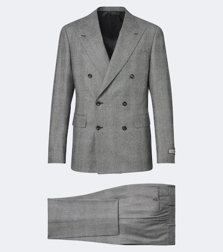 Checked double-breasted wool suit - Canali - Modalova