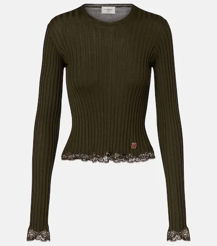 Lace-trimmed wool, cashmere, and silk top - Saint Laurent - Modalova