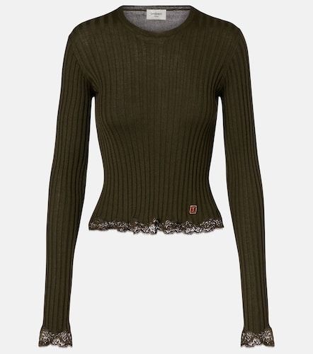 Top in lana, cashmere e seta con pizzo - Saint Laurent - Modalova