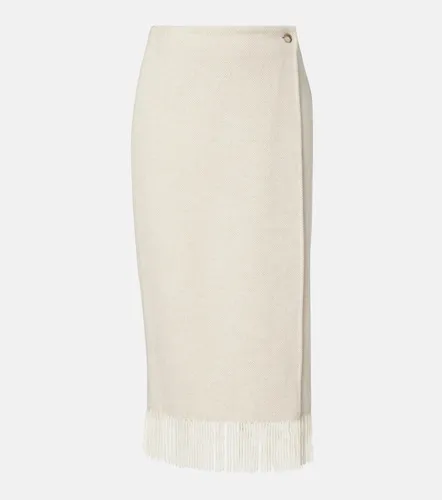 Fringed herringbone wool-blend wrap skirt - Polo Ralph Lauren - Modalova