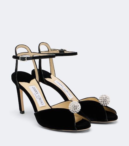 Sandalen Sacora aus Samt mit Kristallen - Jimmy Choo - Modalova