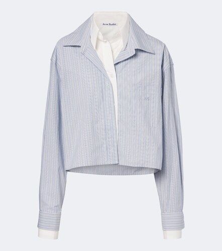 Camicia cropped in popeline di cotone a righe - Acne Studios - Modalova