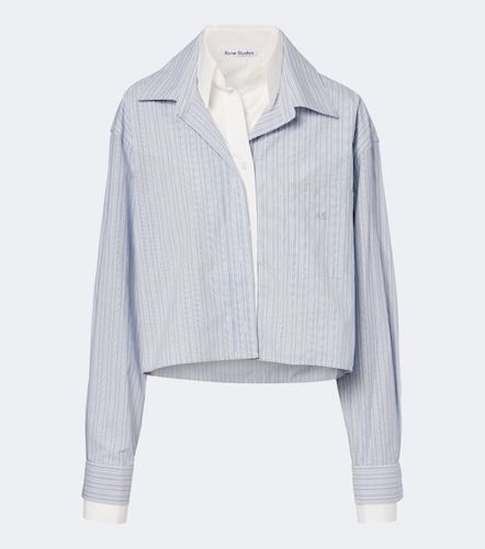 Camisa cropped de popelín de algodón a rayas - Acne Studios - Modalova