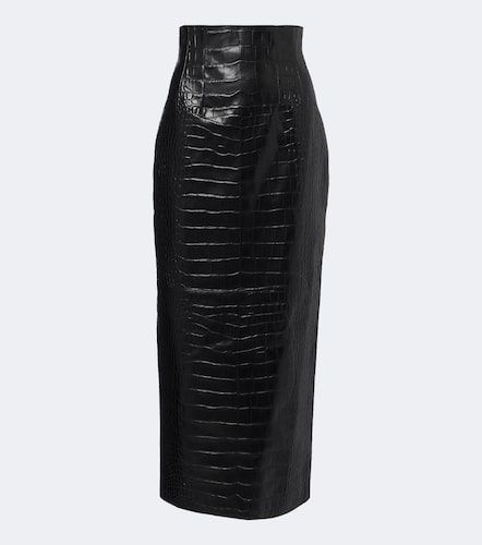 Loxley croc-effect leather midi skirt - Khaite - Modalova