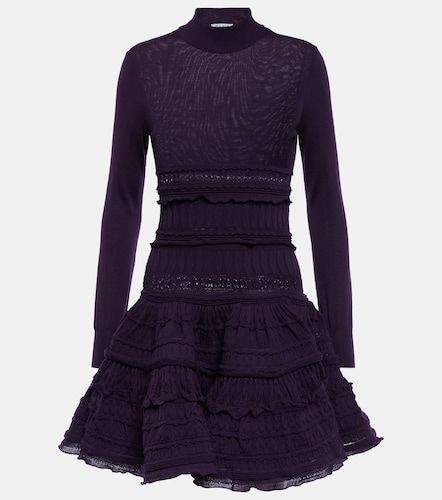 Alaia Ruffle virgin wool minidress - Alaia - Modalova