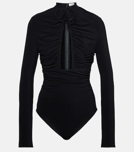 Floral-appliquÃ© ruched cutout bodysuit - Magda Butrym - Modalova