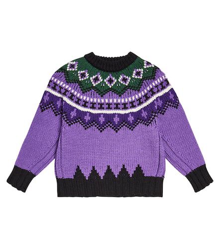 Pullover in misto lana con intarsi - Moncler Grenoble Enfant - Modalova