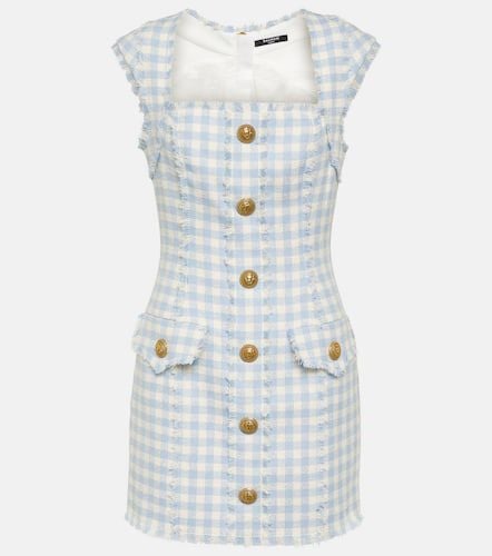 Balmain Gingham tweed minidress - Balmain - Modalova