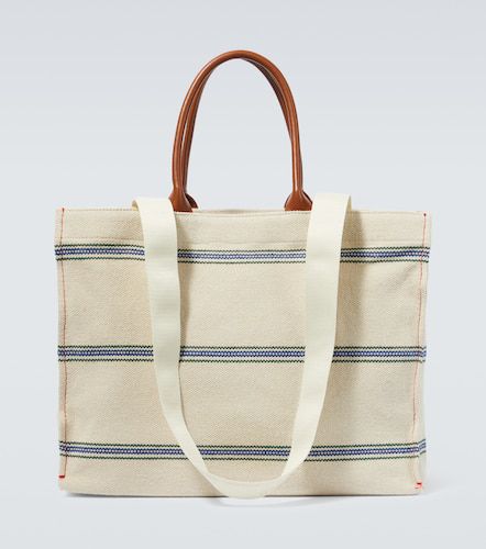 Marni Logo leather-trimmed tote bag - Marni - Modalova