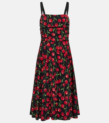 Cherry silk-blend midi dress - Dolce&Gabbana - Modalova