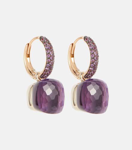 Nudo Classic 18kt rose and white gold earrings with amethysts and jades - Pomellato - Modalova