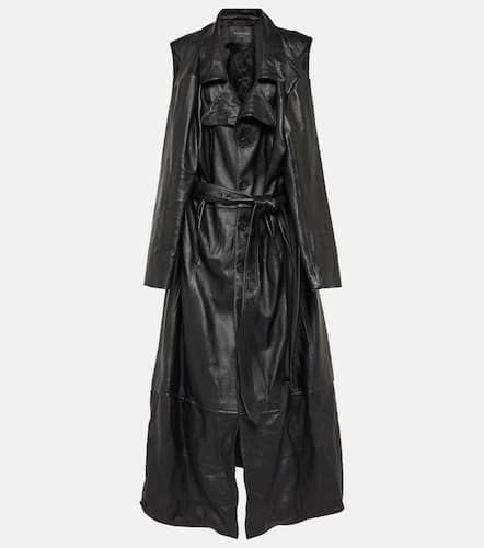 Single-breasted leather coat - Balenciaga - Modalova