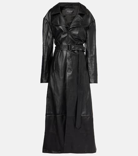 Single-breasted leather coat - Balenciaga - Modalova