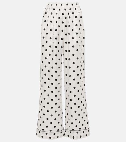 Polka-dot silk twill pajama pants - Dolce&Gabbana - Modalova