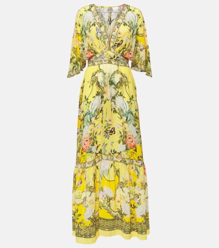 Paths of Gold floral silk maxi dress - Camilla - Modalova