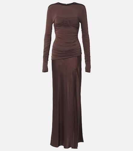 Alessia draped jersey and satin maxi dress - SIR - Modalova