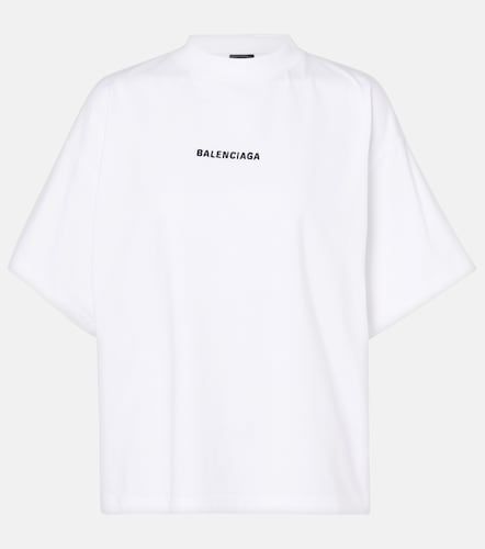 Camiseta de jersey de algodón estampada - Balenciaga - Modalova