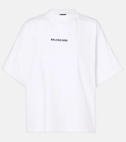 Camiseta de jersey de algodón estampada - Balenciaga - Modalova