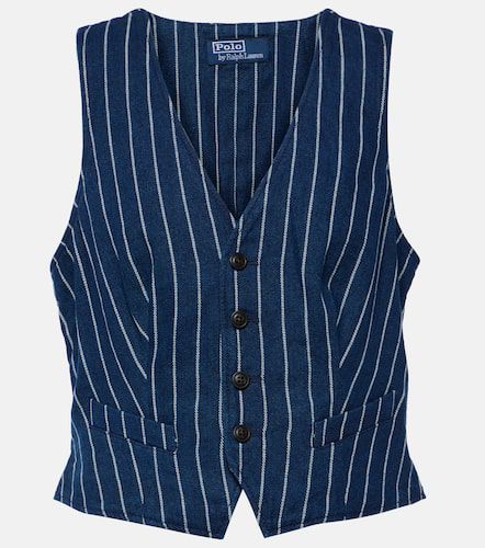 Pinstriped linen and cotton vest - Polo Ralph Lauren - Modalova