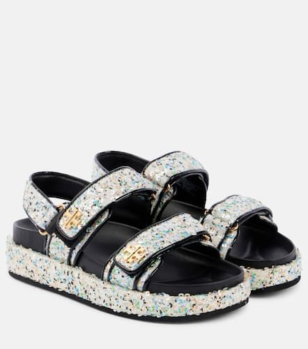 Kira sequined leather-trimmed sandals - Tory Burch - Modalova