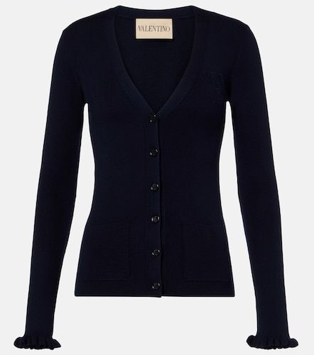 Ruffled virgin wool cardigan - Valentino Garavani - Modalova