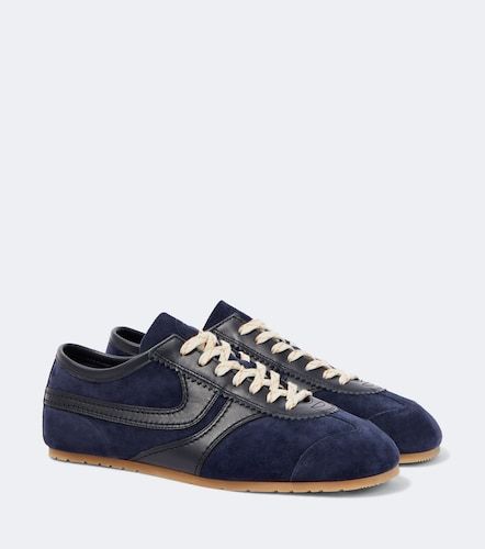 Leather-trimmed suede sneakers - Dries Van Noten - Modalova