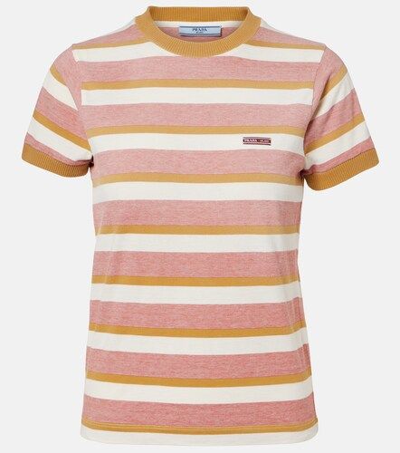 Camiseta de jersey de algodón a rayas - Prada - Modalova