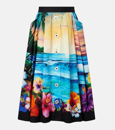 Falda midi de algodón estampada - Dolce&Gabbana - Modalova