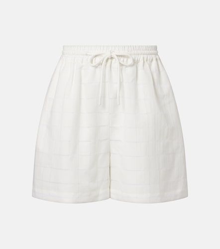 Shorts Boston in misto lino e cotone a quadri - Asceno - Modalova