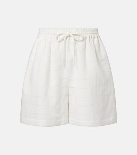Shorts Boston in misto lino e cotone a quadri - Asceno - Modalova