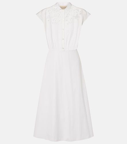 Abito midi in cotone con pizzo guipure - Valentino - Modalova