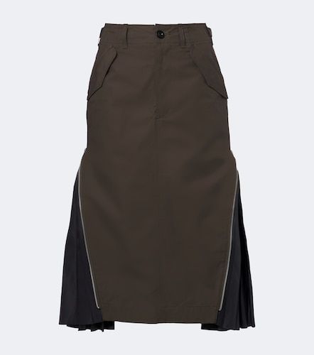 Falda midi de algodón plisada - Sacai - Modalova