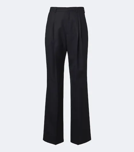Herringbone pleated wool wide-leg pants - Dries Van Noten - Modalova