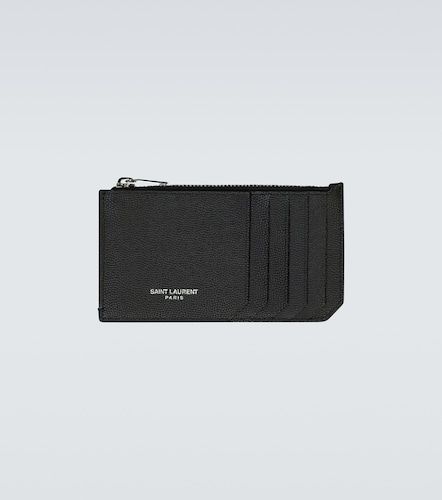 Tarjetero de piel con cremallera - Saint Laurent - Modalova