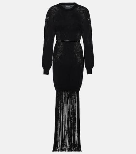 Feather, crochet and fringe dress - Costarellos - Modalova