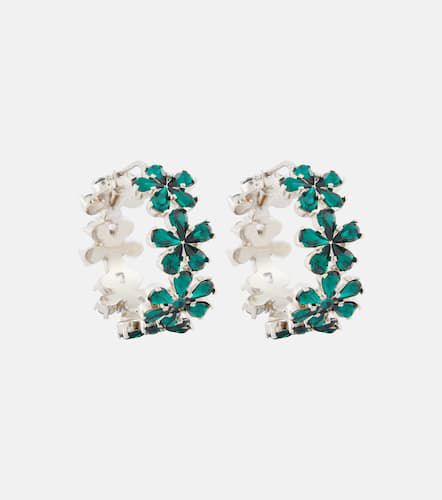 Crystal-embellished hoop earrings - Amina Muaddi - Modalova