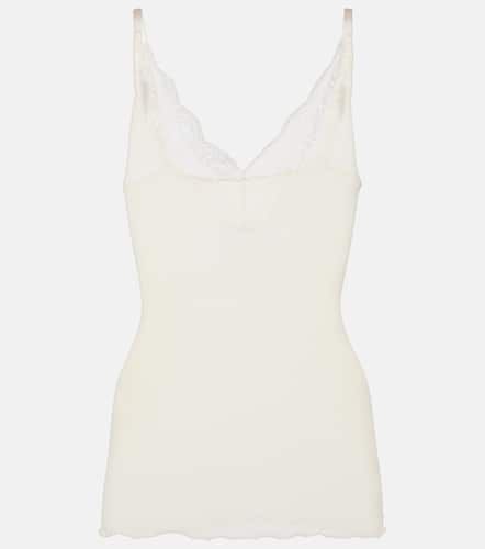 Tank top de seda con encaje - Saint Laurent - Modalova