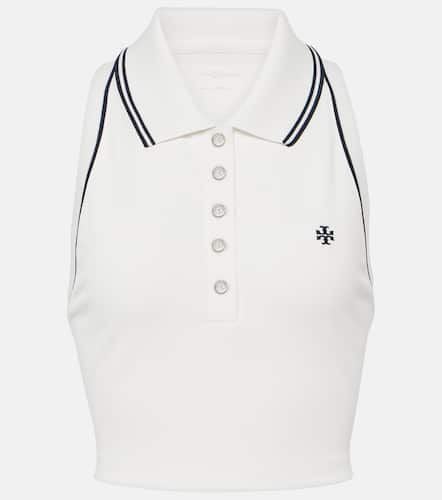 Logo cropped piquÃ© polo shirt - Tory Sport - Modalova