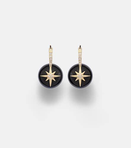 Ohrringe Starburst aus 14kt Gelbgold mit Diamanten und Onyx - Sydney Evan - Modalova