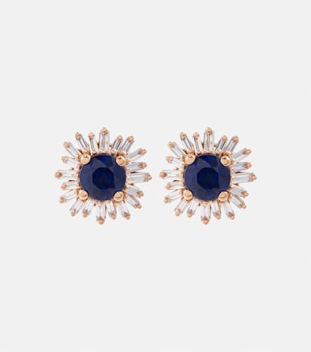 Kt rose earrings with sapphires and diamonds - Suzanne Kalan - Modalova