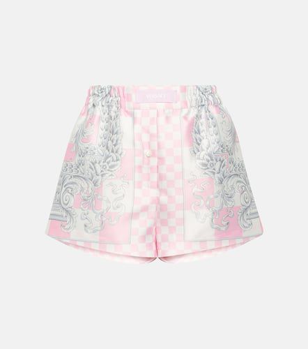 Duchesse printed satin shorts - Versace - Modalova