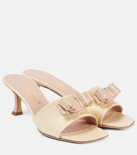 Isaura 55 raffia-effect mules - Ferragamo - Modalova