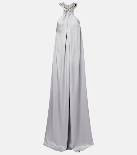 Abito lungo in raso con decorazioni - Stella McCartney - Modalova
