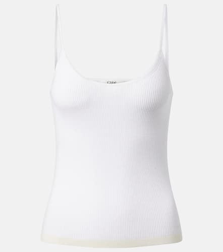 ChloÃ© Ribbed-knit cotton tank top - Chloe - Modalova