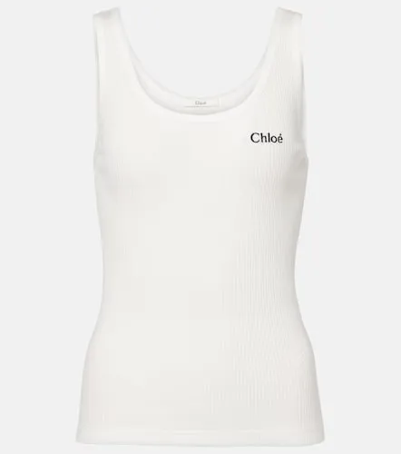 Chloe Ribbed-knit cotton tank top - Chloe - Modalova