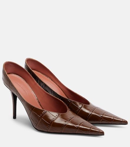Anok croc-effect leather pumps - Amina Muaddi - Modalova