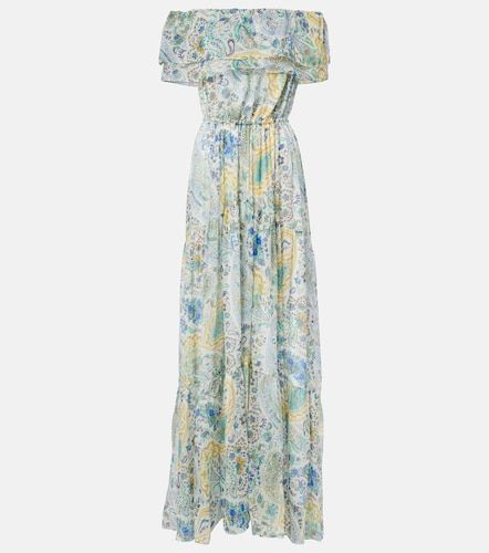 Abito lungo off-shoulder in seta con stampa - Etro - Modalova