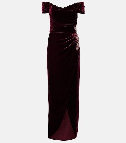 Abito lungo off-shoulder in velluto - Costarellos - Modalova